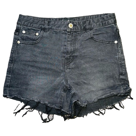 Love Tree Pants - Love Tree Denim black high waist cheeky distressed shorts size Small✨